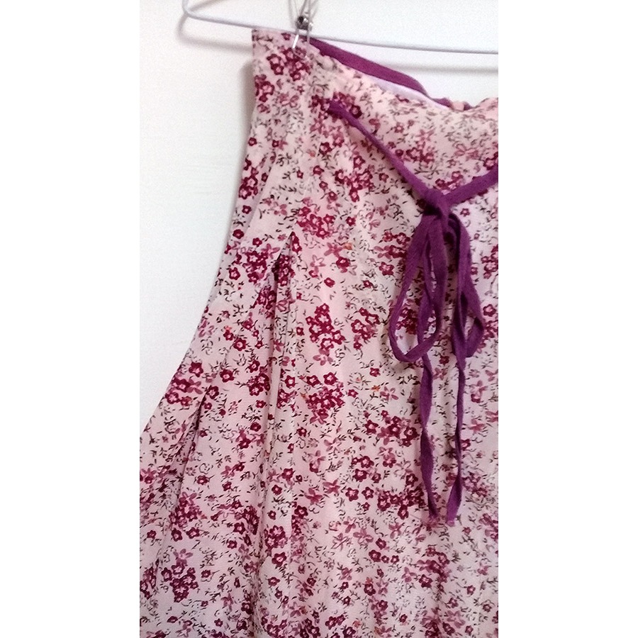 春裝 雪紡紗過膝春花盛開裙 兩層 內裡-細節圖3