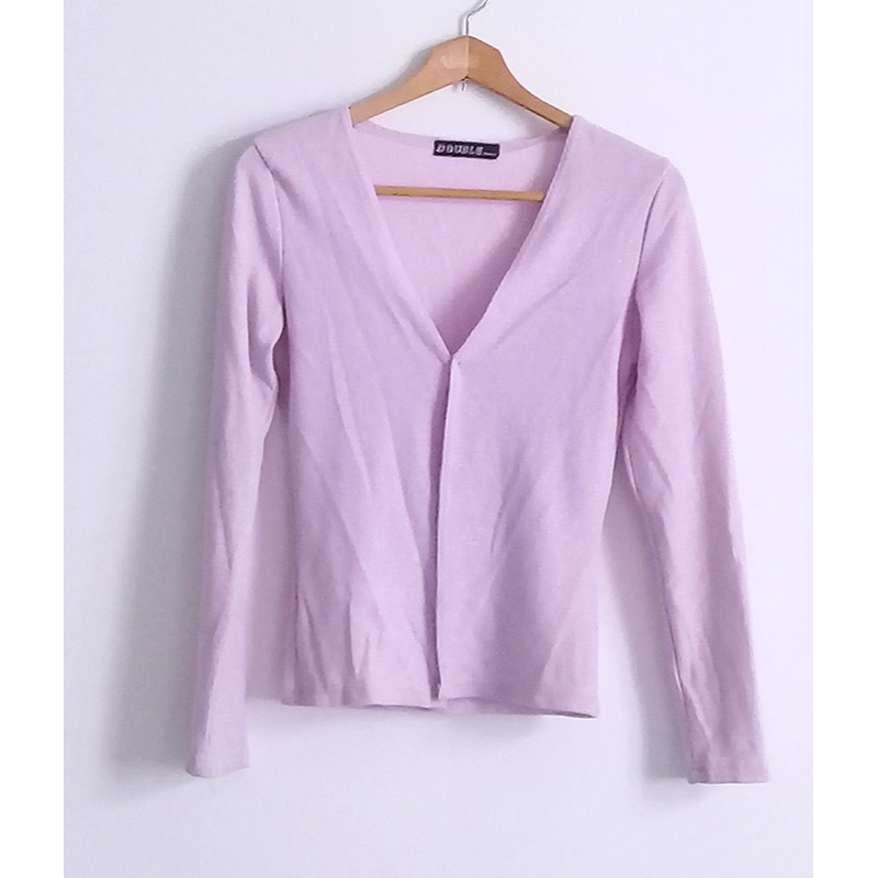 女性春裝 淡粉紫色 小可愛 搭 八分袖薄外衫 套裝-細節圖2