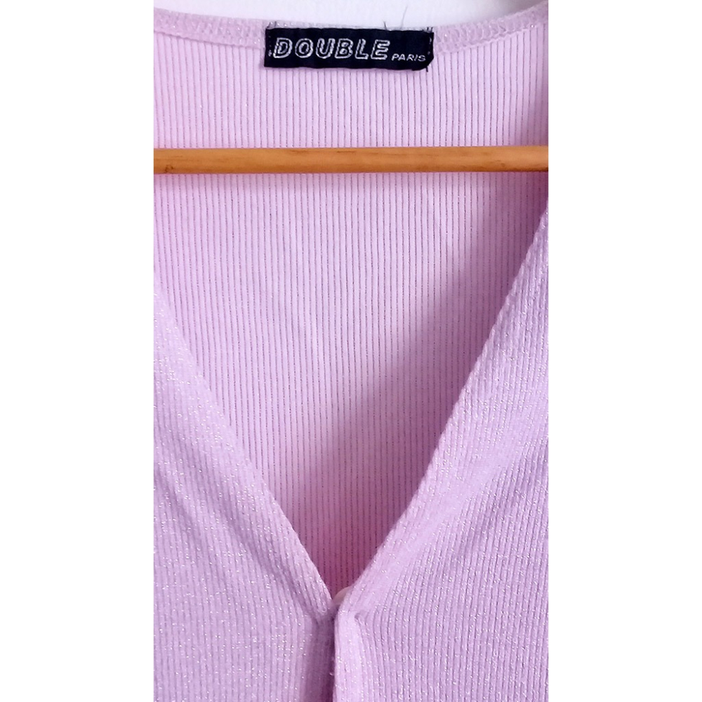 女性春裝 淡粉紫色 小可愛 搭 八分袖薄外衫 套裝-細節圖3