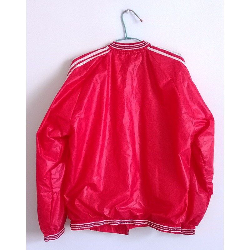 鮮紅色 保暖 條紋 運動外套 夾克 風衣-細節圖2