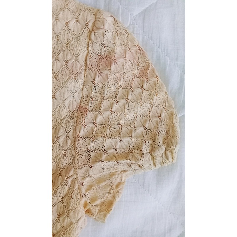 女性春裝 淡橙色兩件組連身裙套裝-細節圖5