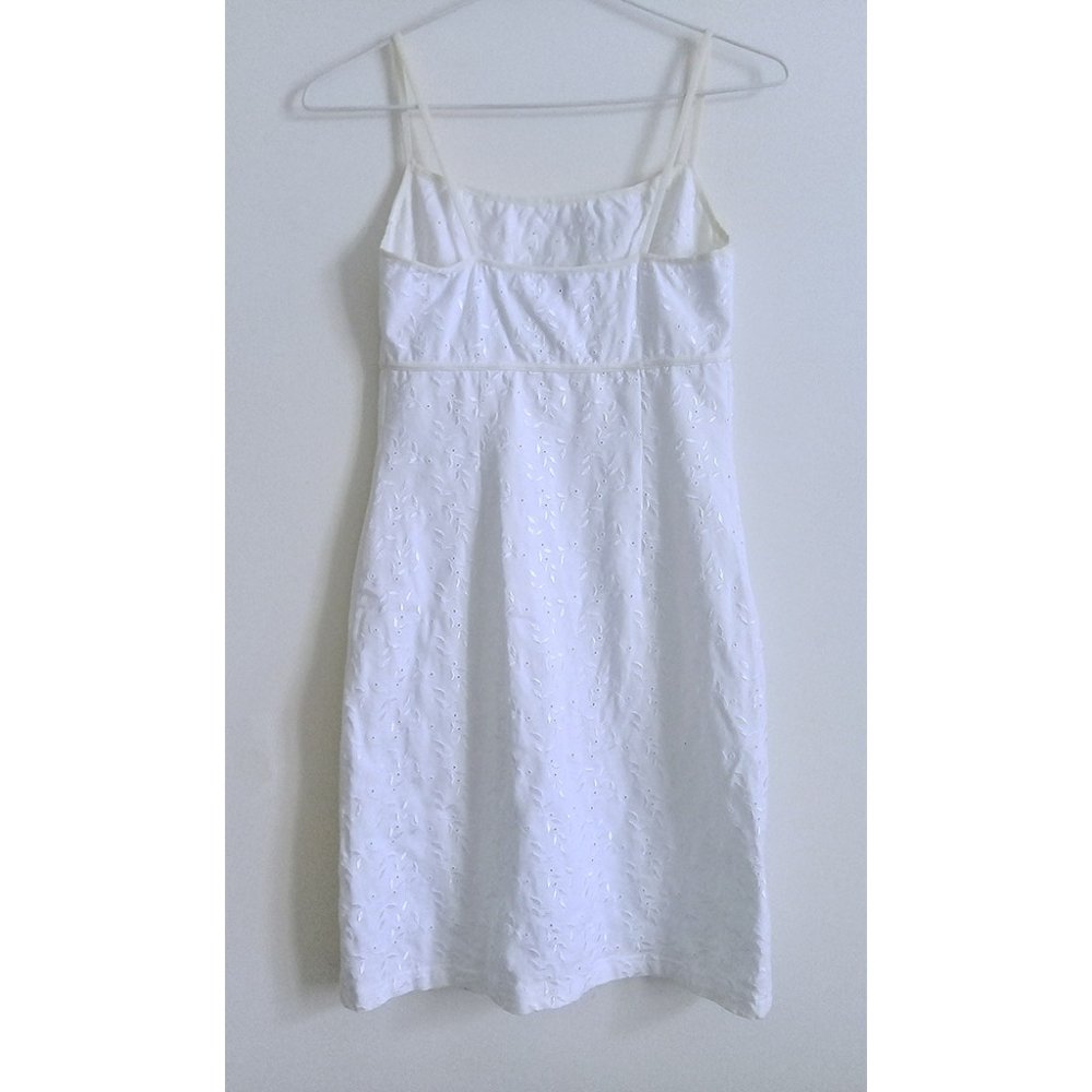 女性 內搭 白色 純棉 繡花小可愛連身裙-細節圖2