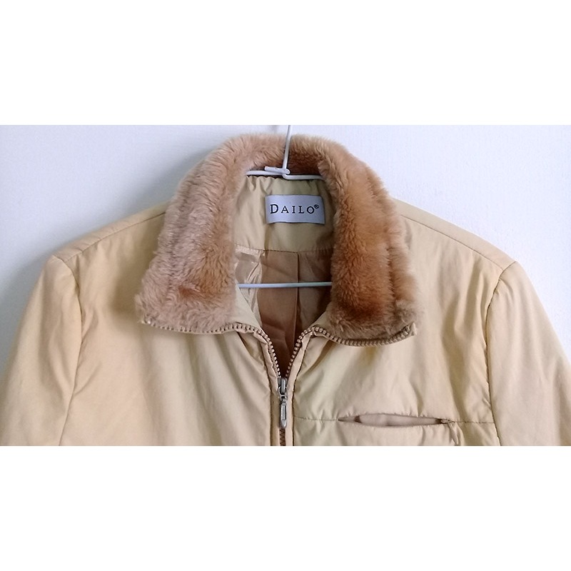 米色 奶茶色 內裡羽毛填充保暖外套 保暖夾克-細節圖2