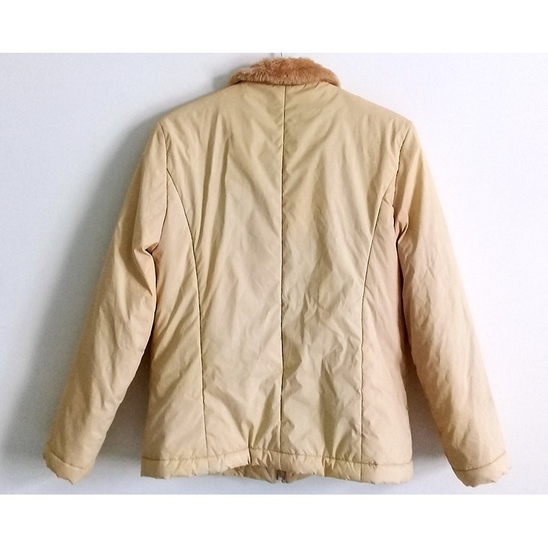 米色 奶茶色 內裡羽毛填充保暖外套 保暖夾克-細節圖3