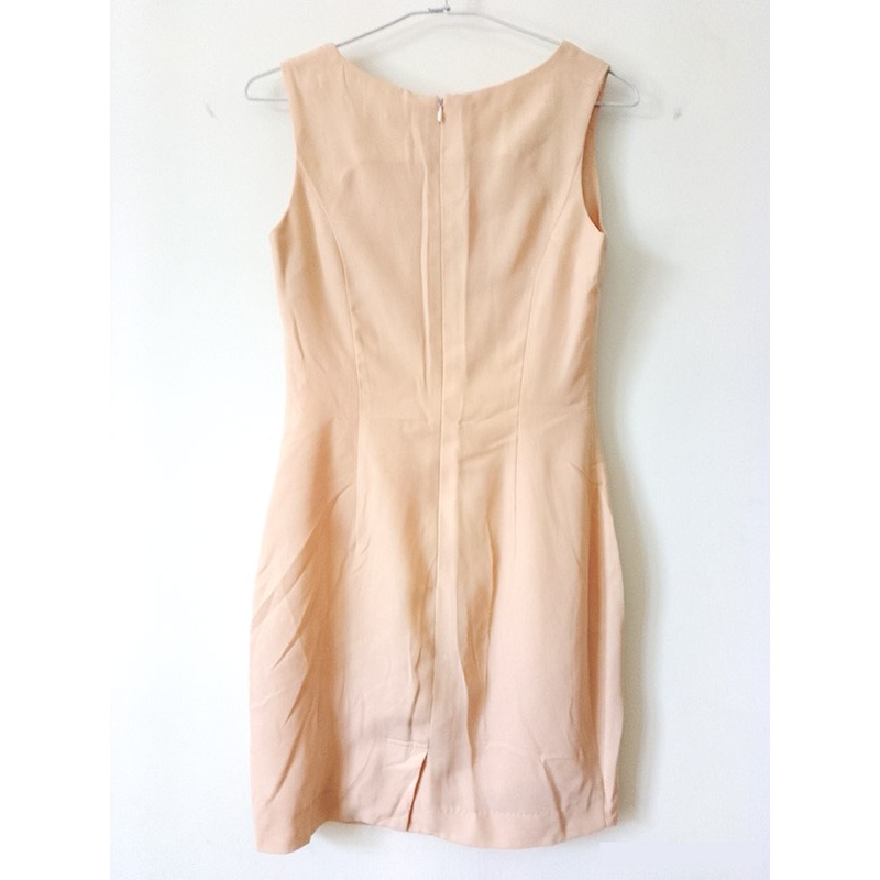 春裝 無袖素色連身裙-細節圖2