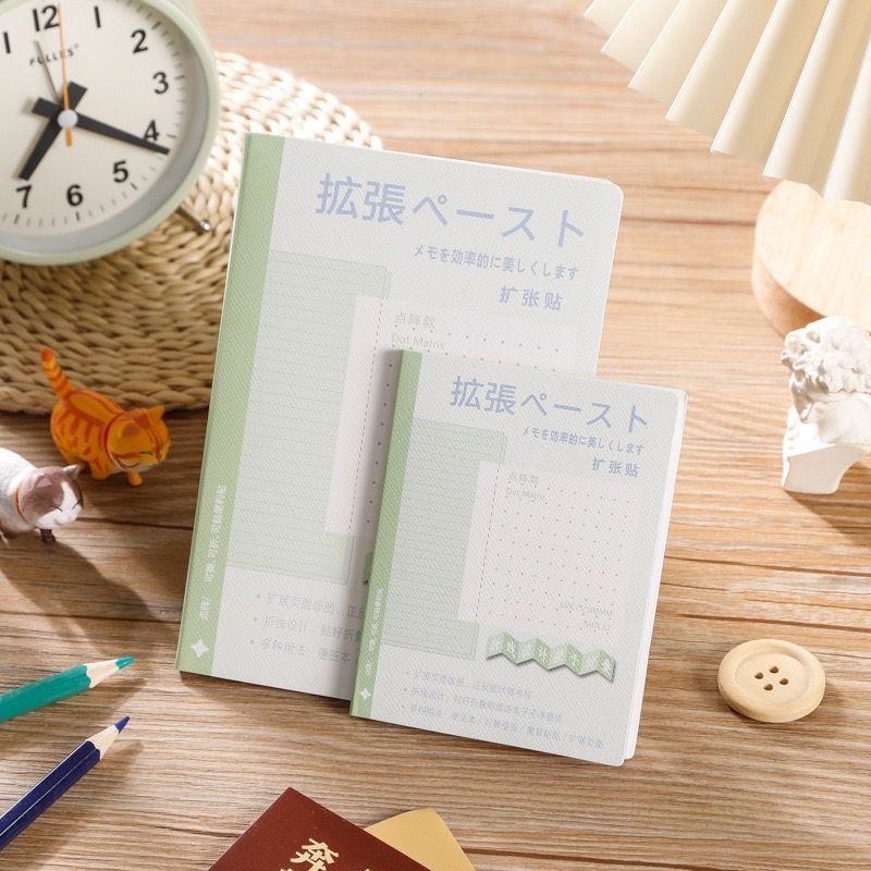 簡約日系高顏值考研課堂筆記本擴充有粘性折疊便簽貼-細節圖2