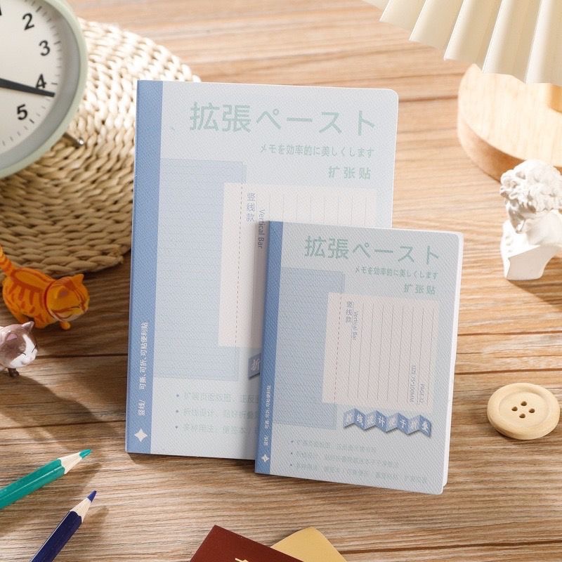 簡約日系高顏值考研課堂筆記本擴充有粘性折疊便簽貼-細節圖4
