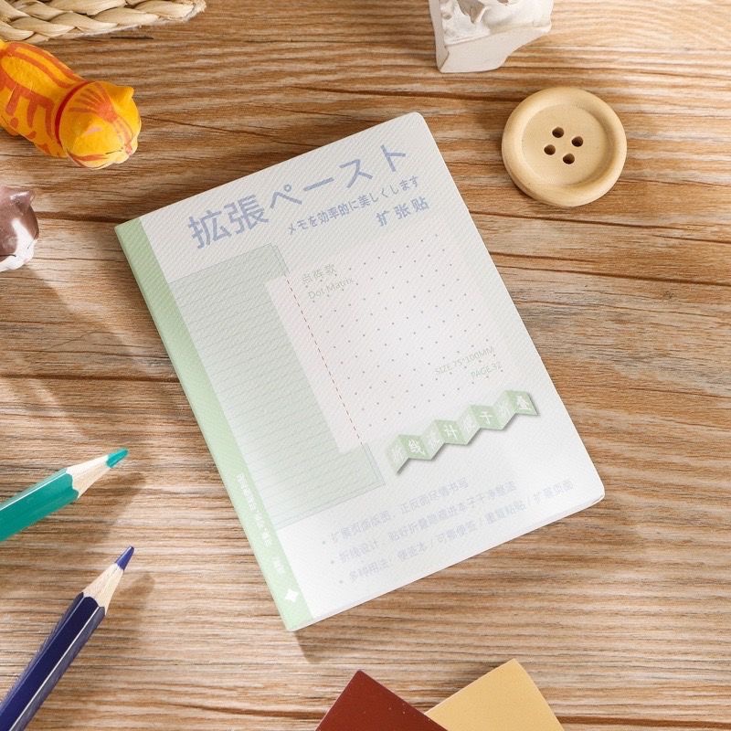 簡約日系高顏值考研課堂筆記本擴充有粘性折疊便簽貼-細節圖8