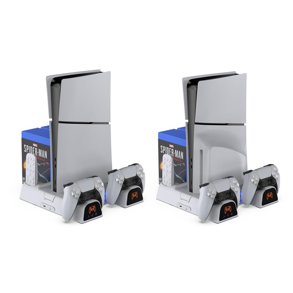 【現貨】DOBE PS5 Slim 多功能散熱直立架 P5 舊版 通用 三檔風扇散熱 雙手把充電 PS5散熱架 充電底座-細節圖3