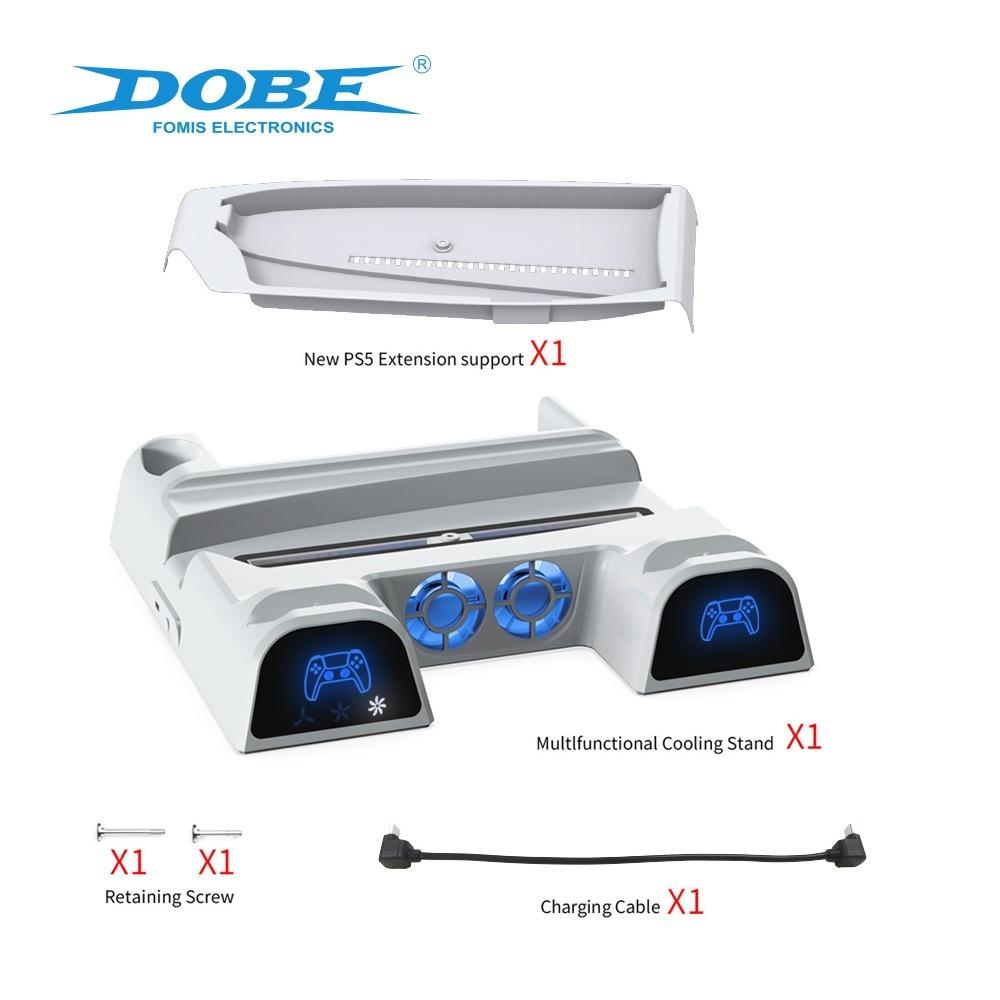 【現貨】DOBE PS5 Slim 多功能散熱直立架 P5 舊版 通用 三檔風扇散熱 雙手把充電 PS5散熱架 充電底座-細節圖5