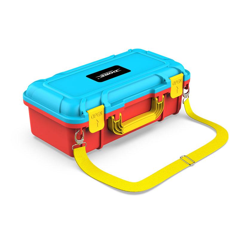 【現貨】DOBE Switch OLED 主機收納箱 紅藍色 NS 防撞箱 附肩背帶 主機箱 內部海綿-細節圖3