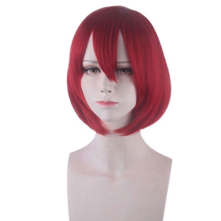 【動漫研習社】新彈丸論破V3 夢野秘密子暗紅色赤髮白雪姬白雪cos假髮-細節圖2