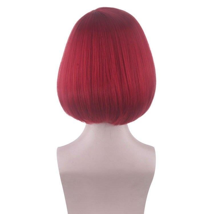 【動漫研習社】新彈丸論破V3 夢野秘密子暗紅色赤髮白雪姬白雪cos假髮-細節圖5