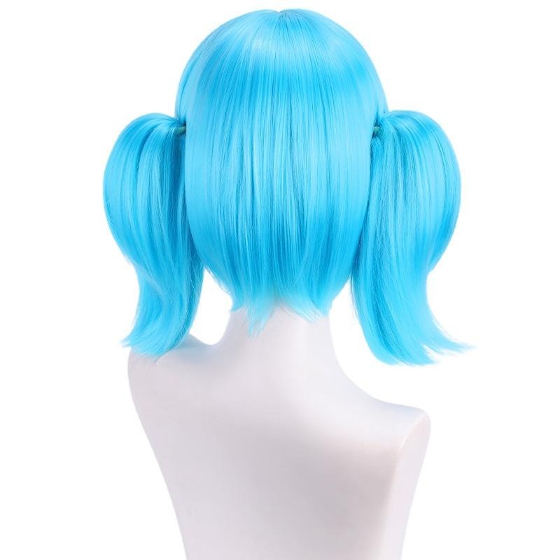 【動漫研習社】Sally Face Sallyface Cosplay Wig莎莉之臉藍色雙馬尾cos假髮PL1047-細節圖3