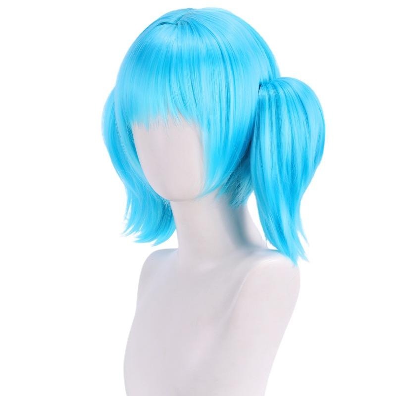 【動漫研習社】Sally Face Sallyface Cosplay Wig莎莉之臉藍色雙馬尾cos假髮PL1047-細節圖5