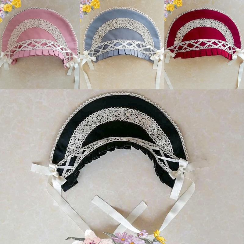 【動漫研習社】可愛古典lolita洛麗塔蕾絲蝴蝶結洛芙德bb帽手作bnt發帽-細節圖4