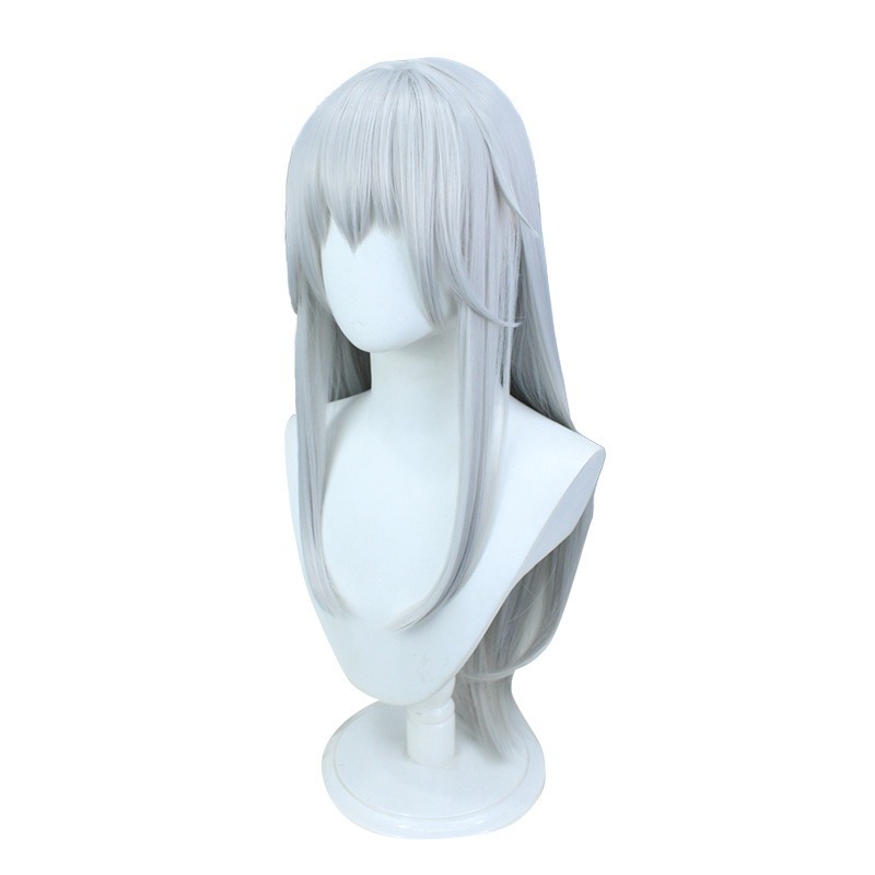 【動漫研習社】崩壞星穹鐵道克拉拉cos假髮銀白色翻翹鬢角長直髮假髮-細節圖5