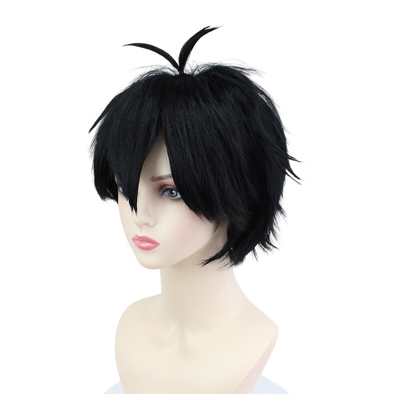 【動漫研習社】崩壞星穹鐵道丹恆cos假髮模擬頭皮黑色萬用反翹短髮-細節圖2