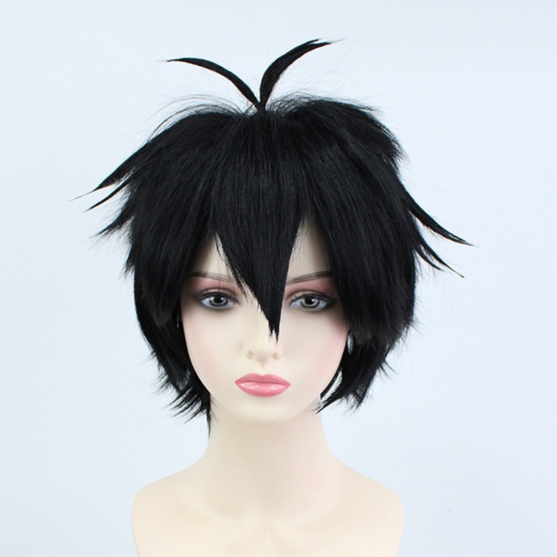 【動漫研習社】崩壞星穹鐵道丹恆cos假髮模擬頭皮黑色萬用反翹短髮-細節圖3