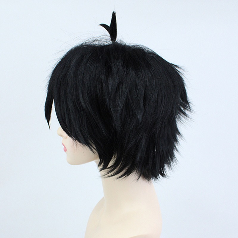 【動漫研習社】崩壞星穹鐵道丹恆cos假髮模擬頭皮黑色萬用反翹短髮-細節圖4