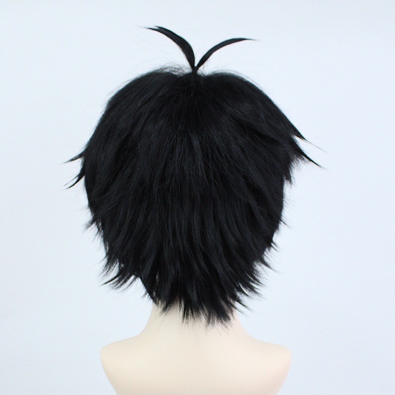 【動漫研習社】崩壞星穹鐵道丹恆cos假髮模擬頭皮黑色萬用反翹短髮-細節圖5