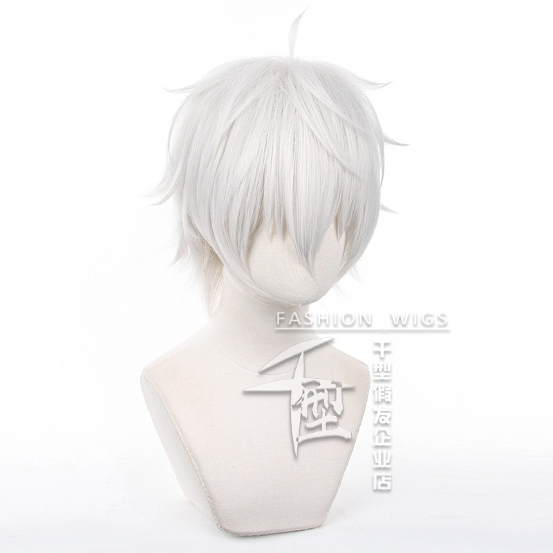 【動漫研習社】藍色監獄凪誠士郎cos假髮銀白色反翹短髮-細節圖3