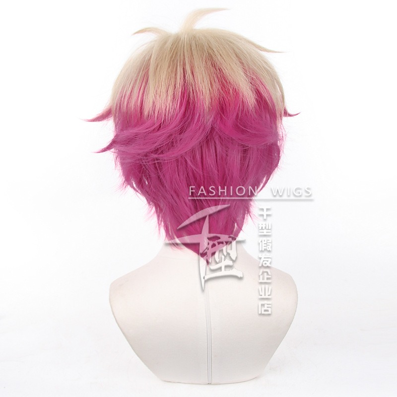 【動漫研習社】藍色監獄內斯cos假髮雙拼色反翹短髮-細節圖4