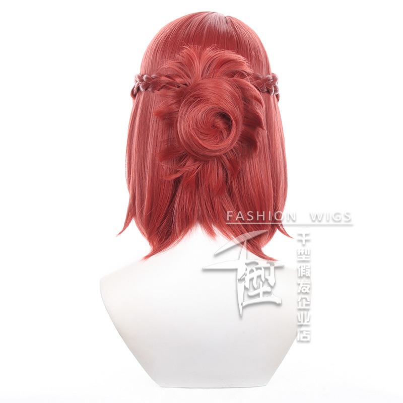【動漫研習社】藍色監獄帝襟杏桃裡cos假髮暗紅色內扣短髮-細節圖5