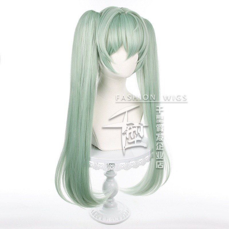 【動漫研習社】絕區零可琳cos假髮青綠色雙馬尾虎夾款-細節圖4