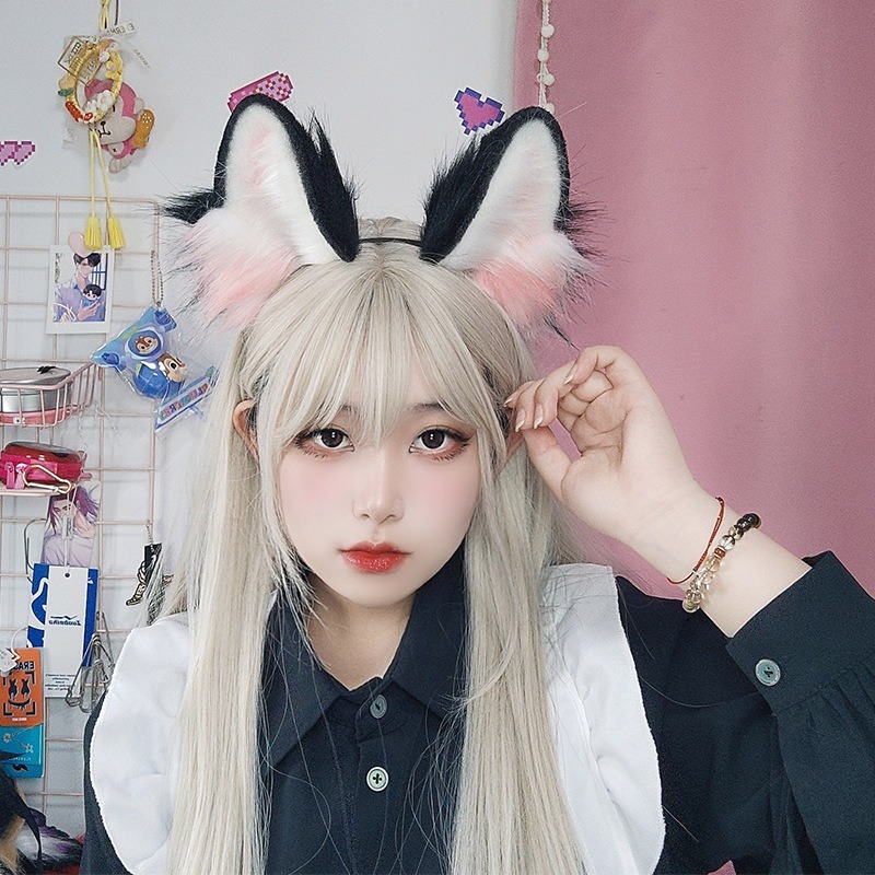 【動漫研習社】手作cosplay小貓漫展頭飾漫展仿真毛絨獸耳貓耳朵髮箍貓咪髮飾-細節圖6