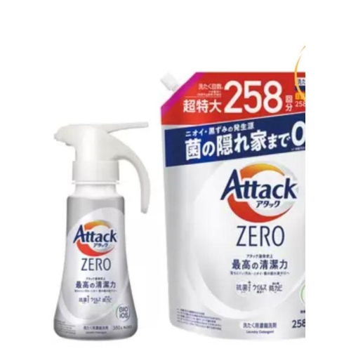 Attack ZERO 超濃縮噴槍型洗衣凝露 噴槍瓶 380公克 + 補充包 2580公克