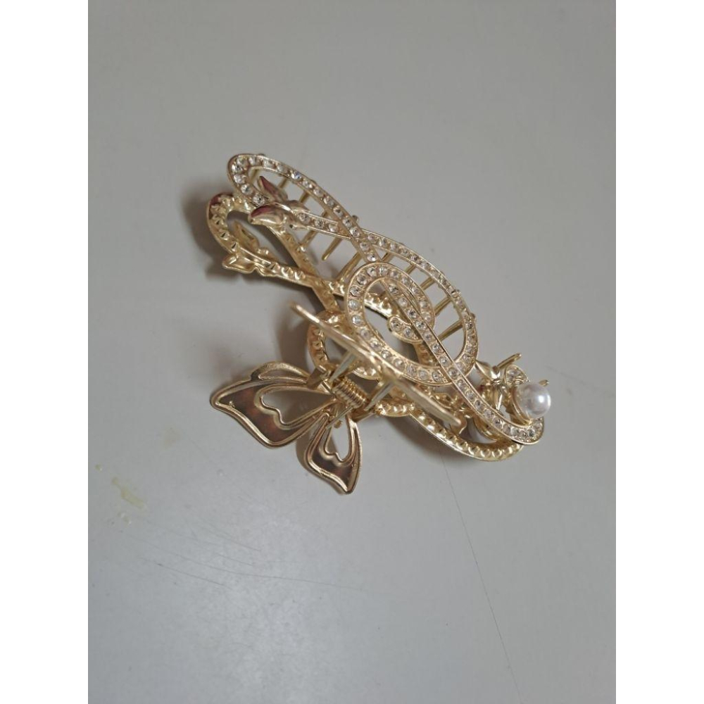 髮飾鯊魚夾~珍珠水鑽鯊魚夾*美麗大方*音符圖案鯊魚夾-細節圖3