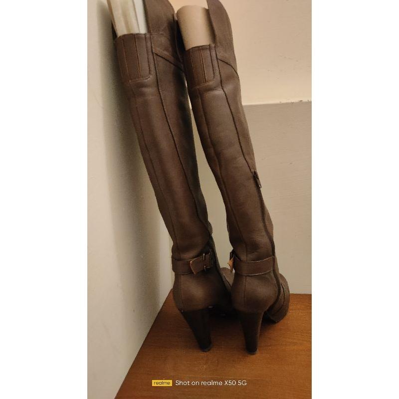 Aso牛皮及膝靴~再送高級絲襪一雙~好穿/不退流行/顯瘦/好搭配~-細節圖2