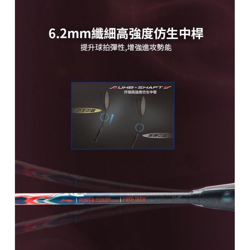 【翊吉體育】李寧LINING Axforce 雷霆 90MAX 虎 紅黑 3U/4U 李寧羽球拍 原廠授權經銷商-細節圖4