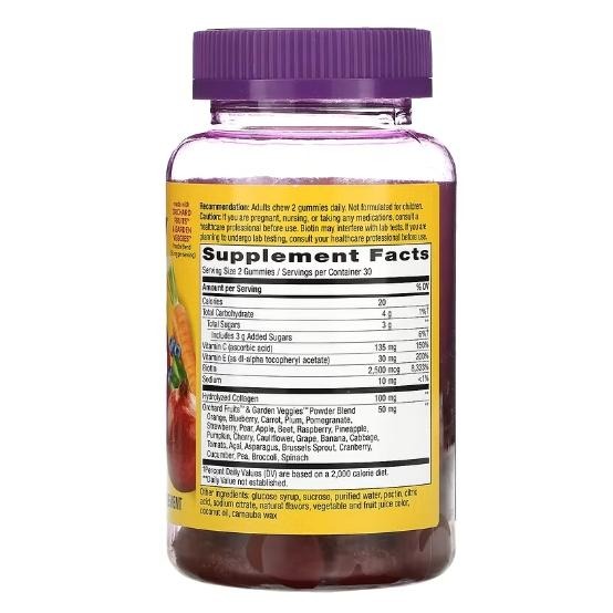 美國代購Nature＇s Way, Alive! 頭髮皮膚指甲膠原蛋白 + 生物維生素 多維生素補充劑 60 粒-細節圖2