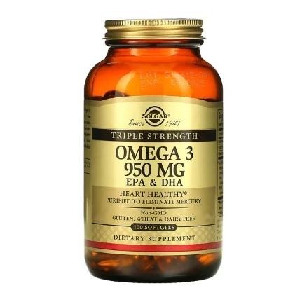 美國代購 Solgar Omega 3 魚油 三倍強度 950mg 100 粒軟膠囊