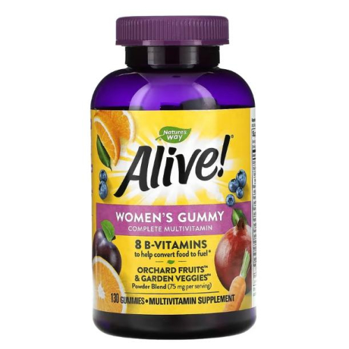美國代購 Nature＇s Way, Alive! 女性完全多維生素軟糖，混合漿果味，130 粒軟糖