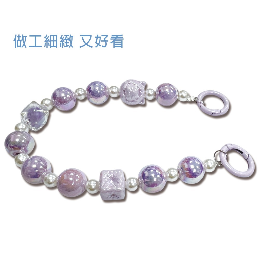 可單雙鈎 貓咪串珠手腕掛繩 手機掛鏈 手機鍊 手機掛繩 吊飾 掛飾 包包掛飾 手腕練 掛繩 手機殼掛繩-細節圖2