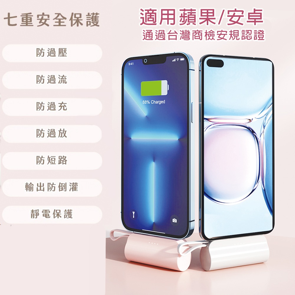 正版授權 Hello Kitty 5000mAh 快充 直插式口袋行動電源 TYPE-C 行動電源 口袋充-細節圖7