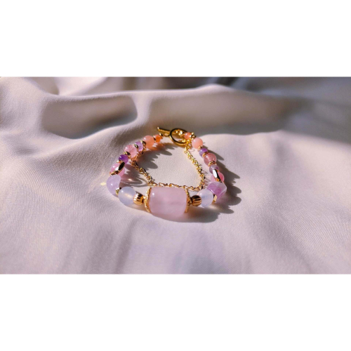 『niki_hope』14k｜花都🎡｜ &lt;粉晶 草莓晶 紫水晶&gt;戀愛好運 好人緣 天然水晶 細手鍊 手環