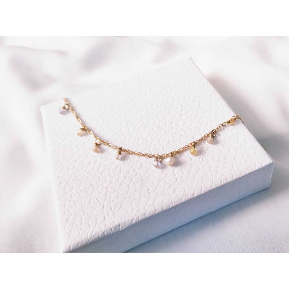 『niki_hope』|♫音符上的精靈 👧|鋯英石 珍珠 <招財>天然水晶細手鍊 水晶手鍊 14k 手環 手鍊手鏈-細節圖4