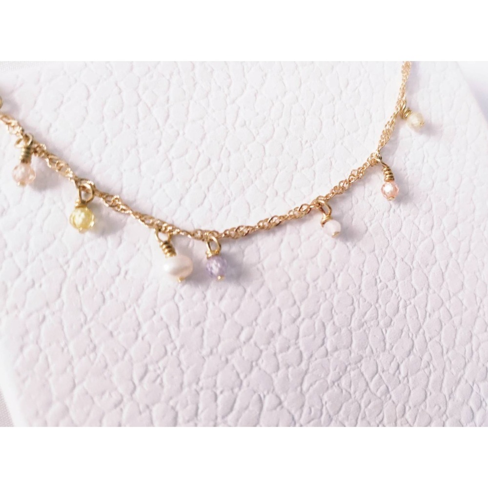 『niki_hope』|♫音符上的精靈 👧|鋯英石 珍珠 <招財>天然水晶細手鍊 水晶手鍊 14k 手環 手鍊手鏈-細節圖6