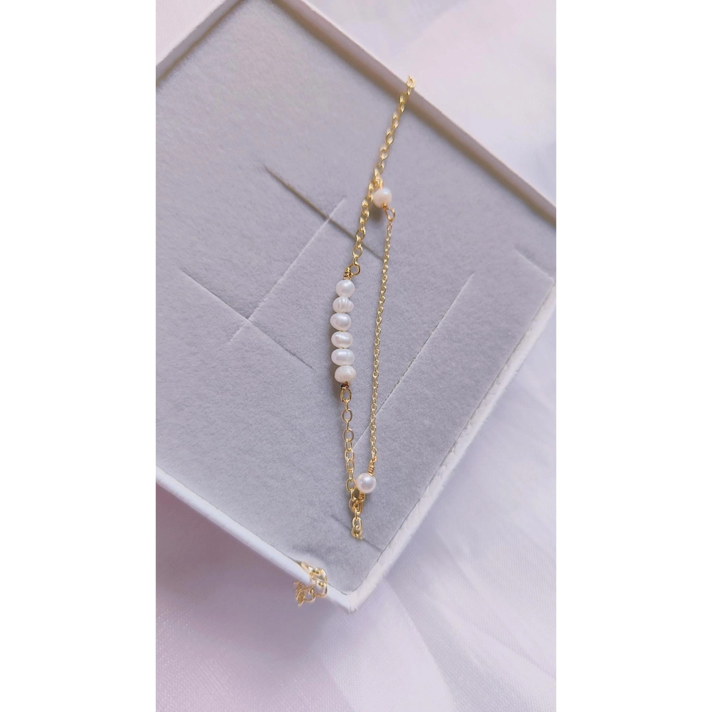 『niki_hope』✨私心推薦 兩款🌊丹泉石&珍珠款14k 雙鍊<好人緣-社交之石>天然水晶 百搭 細手鍊 手鏈-細節圖2