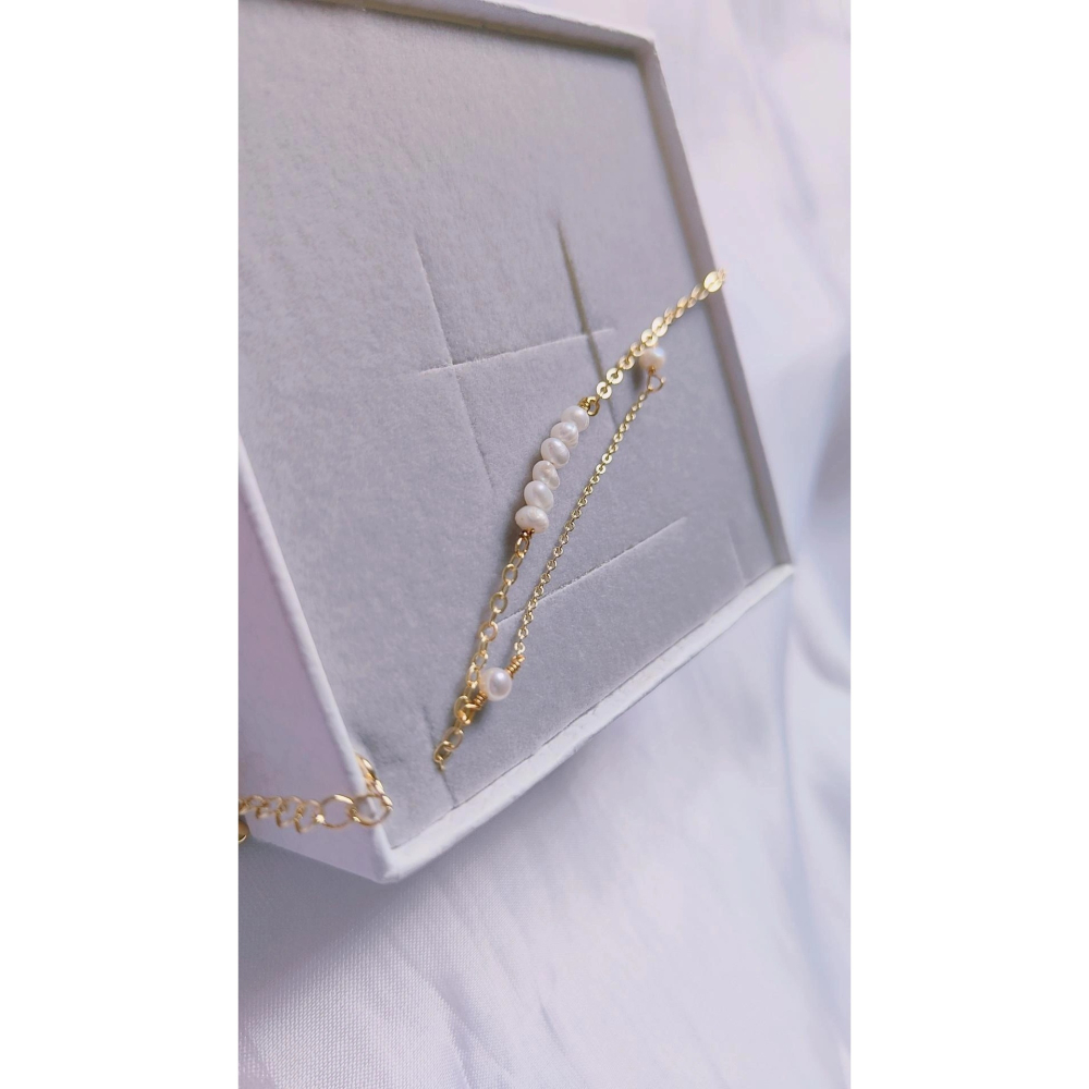 『niki_hope』✨私心推薦 兩款🌊丹泉石&珍珠款14k 雙鍊<好人緣-社交之石>天然水晶 百搭 細手鍊 手鏈-細節圖3