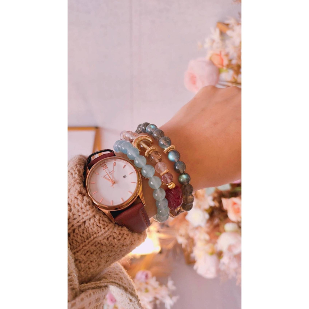 『niki_hope』如夢之境✨14k 貔貅草莓晶 紫水晶 黃水晶 銅鈦<招桃花/好人緣/招財>天然水晶 細手鍊 手鏈-細節圖4