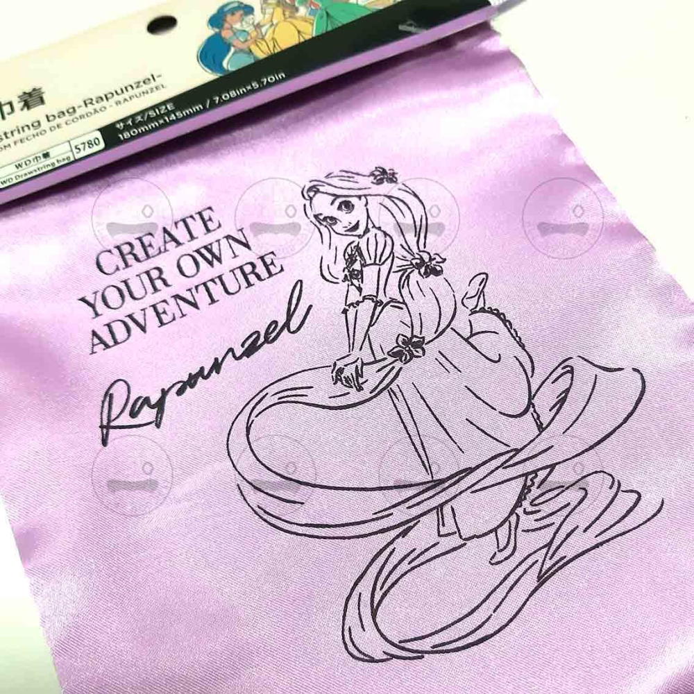 迪士尼 束口袋 小美人魚 茉莉 長髮公主 仙杜瑞拉 貝兒 收納袋 化妝袋 相機袋 日本大創 現貨 ALL.MY GOD-細節圖9