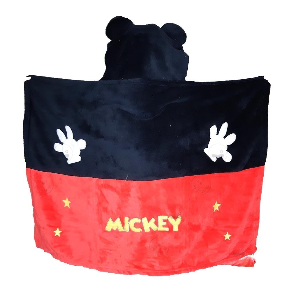 迪士尼 正版 連帽毯 披肩毯 絨毛 捲毯 米奇米妮 CARS 隨身毯 摺疊毯 冷氣毯 保暖毯 兒童披風 台灣現貨-細節圖4