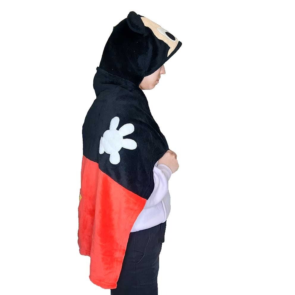 迪士尼 正版 連帽毯 披肩毯 絨毛 捲毯 米奇米妮 CARS 隨身毯 摺疊毯 冷氣毯 保暖毯 兒童披風 台灣現貨-細節圖9