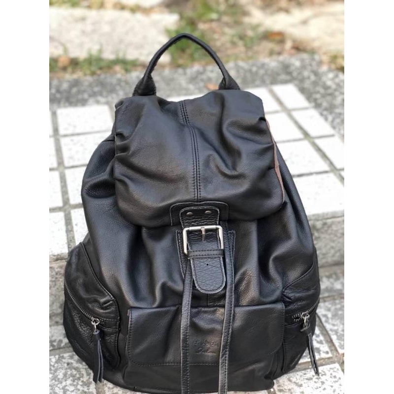 韓國🇰🇷空運～💜ensoen 超質感牛皮三口袋後背包（❣️限量）～牛皮後背包～旅行後背包～-細節圖2