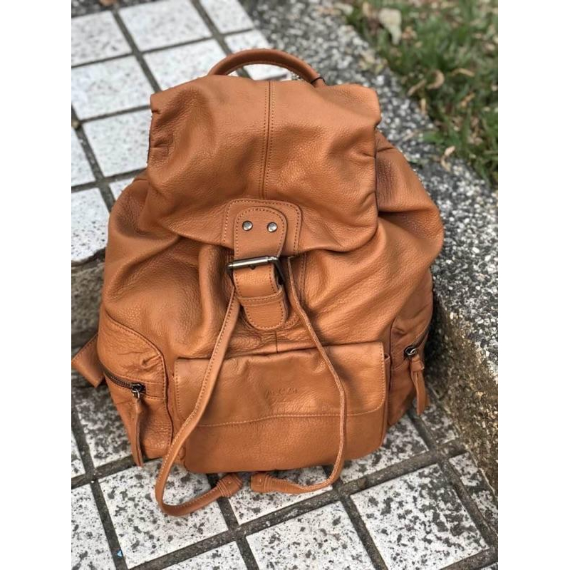 韓國🇰🇷空運～💜ensoen 超質感牛皮三口袋後背包（❣️限量）～牛皮後背包～旅行後背包～-細節圖3